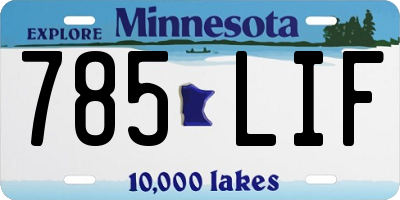 MN license plate 785LIF