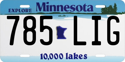 MN license plate 785LIG