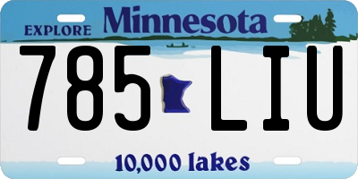 MN license plate 785LIU
