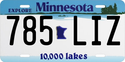 MN license plate 785LIZ