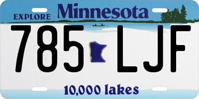 MN license plate 785LJF
