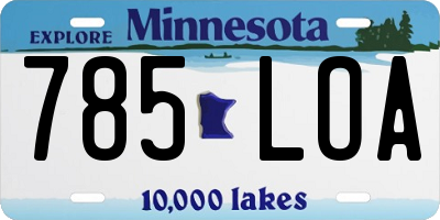 MN license plate 785LOA
