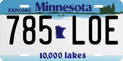 MN license plate 785LOE