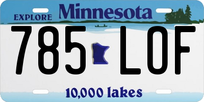 MN license plate 785LOF