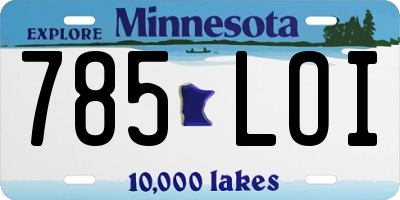 MN license plate 785LOI