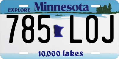 MN license plate 785LOJ