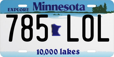 MN license plate 785LOL