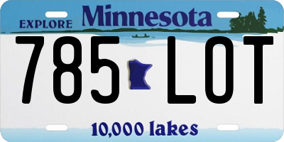 MN license plate 785LOT