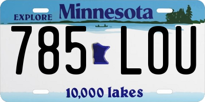MN license plate 785LOU