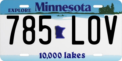 MN license plate 785LOV