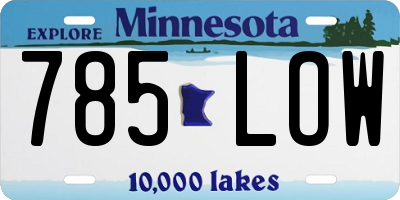 MN license plate 785LOW