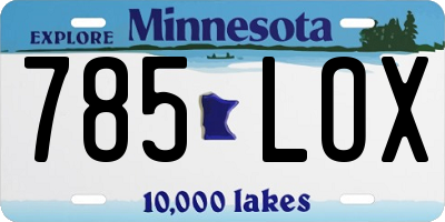 MN license plate 785LOX