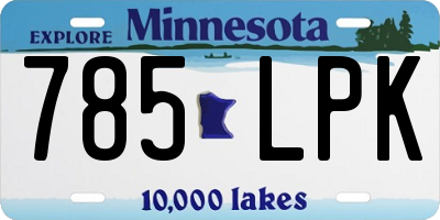 MN license plate 785LPK