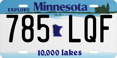 MN license plate 785LQF