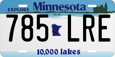 MN license plate 785LRE