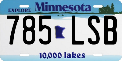MN license plate 785LSB