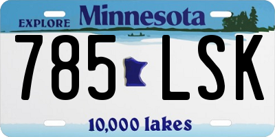 MN license plate 785LSK