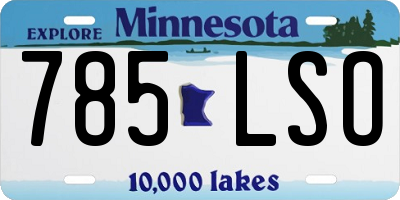 MN license plate 785LSO