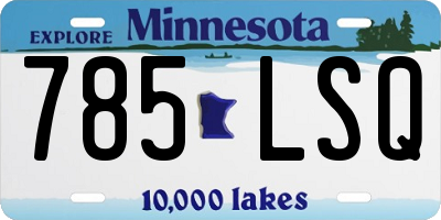 MN license plate 785LSQ