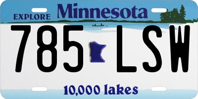 MN license plate 785LSW
