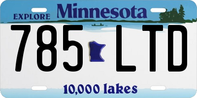 MN license plate 785LTD