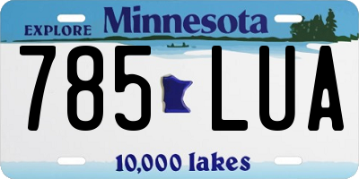 MN license plate 785LUA