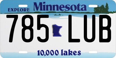 MN license plate 785LUB