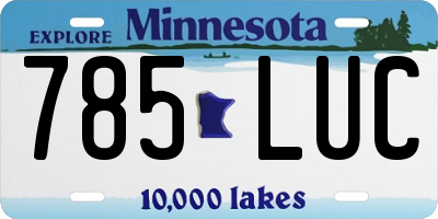 MN license plate 785LUC