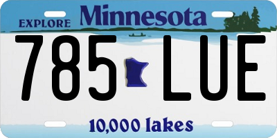 MN license plate 785LUE