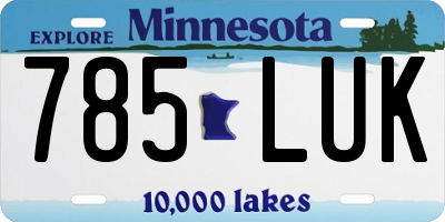 MN license plate 785LUK