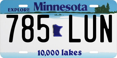 MN license plate 785LUN