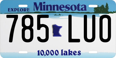 MN license plate 785LUO