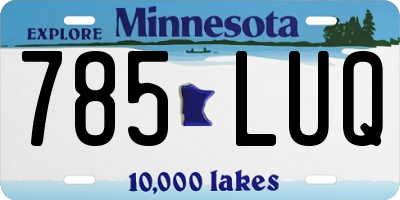 MN license plate 785LUQ