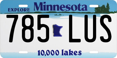 MN license plate 785LUS