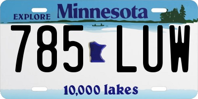 MN license plate 785LUW