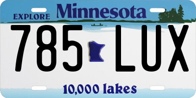 MN license plate 785LUX