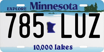 MN license plate 785LUZ
