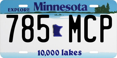 MN license plate 785MCP