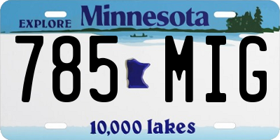 MN license plate 785MIG