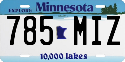 MN license plate 785MIZ