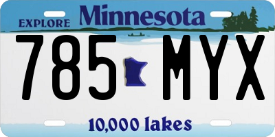 MN license plate 785MYX