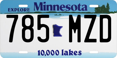 MN license plate 785MZD