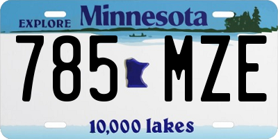 MN license plate 785MZE