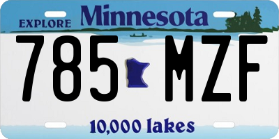 MN license plate 785MZF