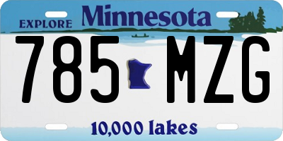 MN license plate 785MZG