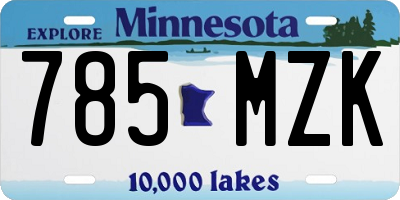 MN license plate 785MZK