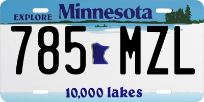 MN license plate 785MZL