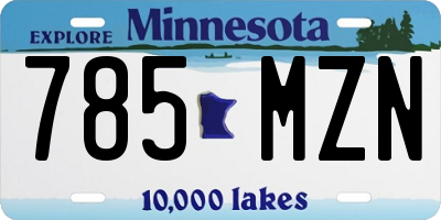 MN license plate 785MZN