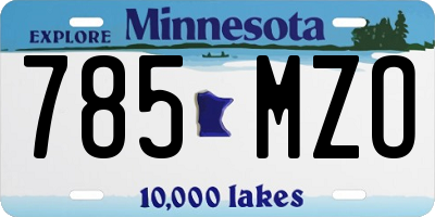 MN license plate 785MZO