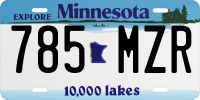 MN license plate 785MZR